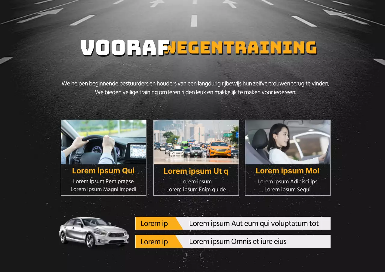 Pre-road training Beginner rijbewijs van de basis tot parkeren Verantwoordelijkheidstraining Uren Trainingskosten