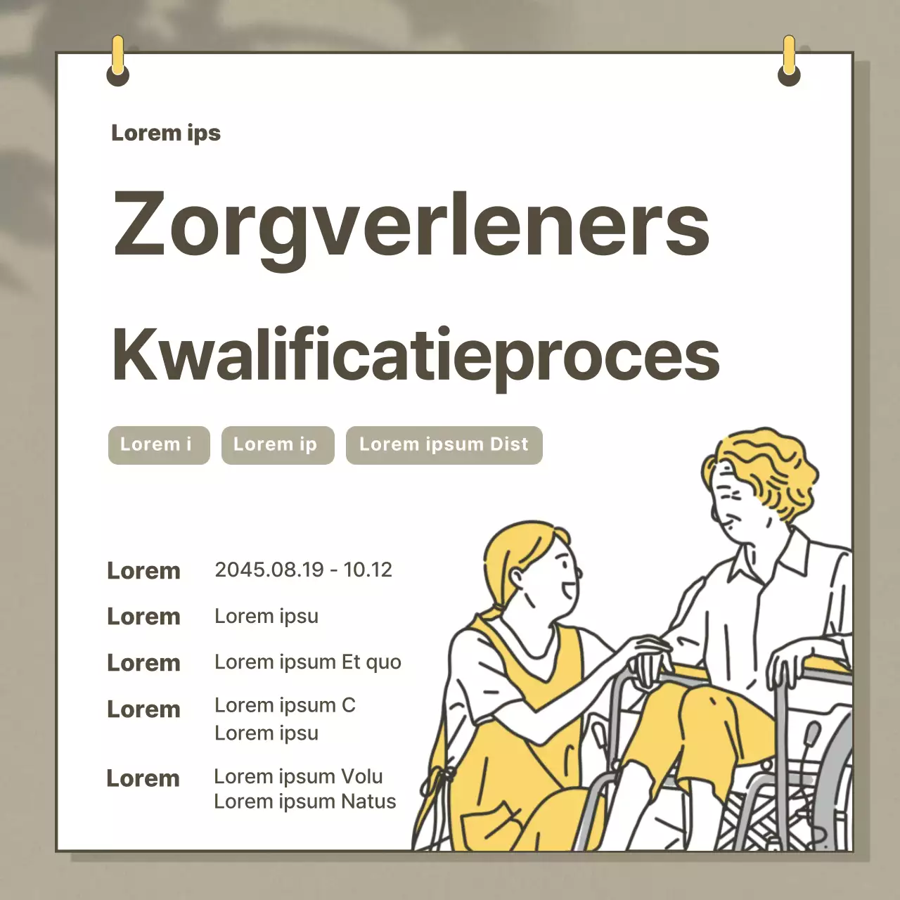 Beige kalme zorgtraining Instagram feed om te adverteren