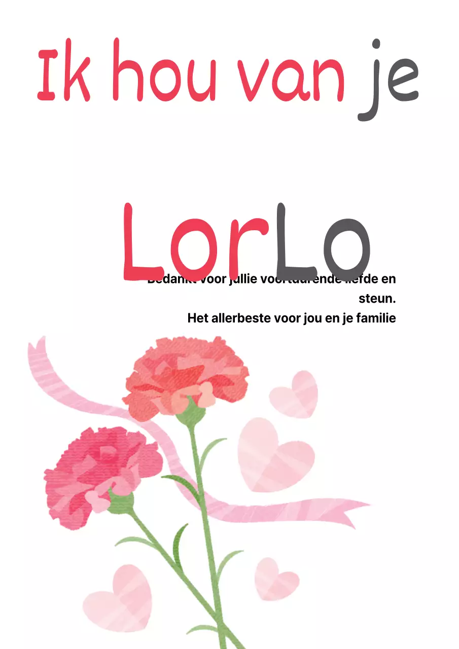 Een Moederdag bedankje met een roze en zwarte anjer aquarel concept illustratie