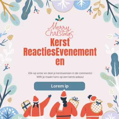 Kerstbanner in rood en ivoor