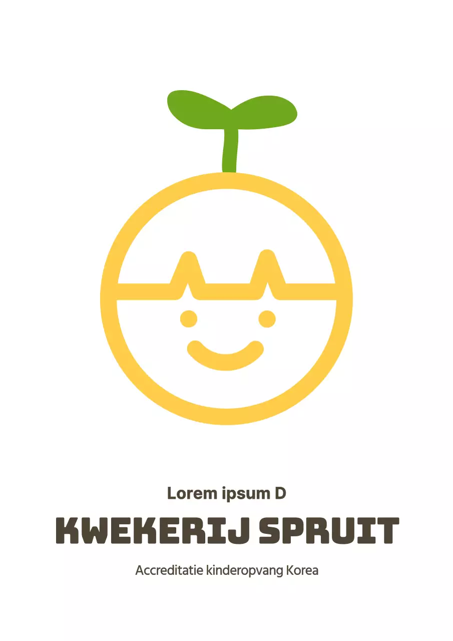Clean stijl kwekerij logo bord in geel en bruin