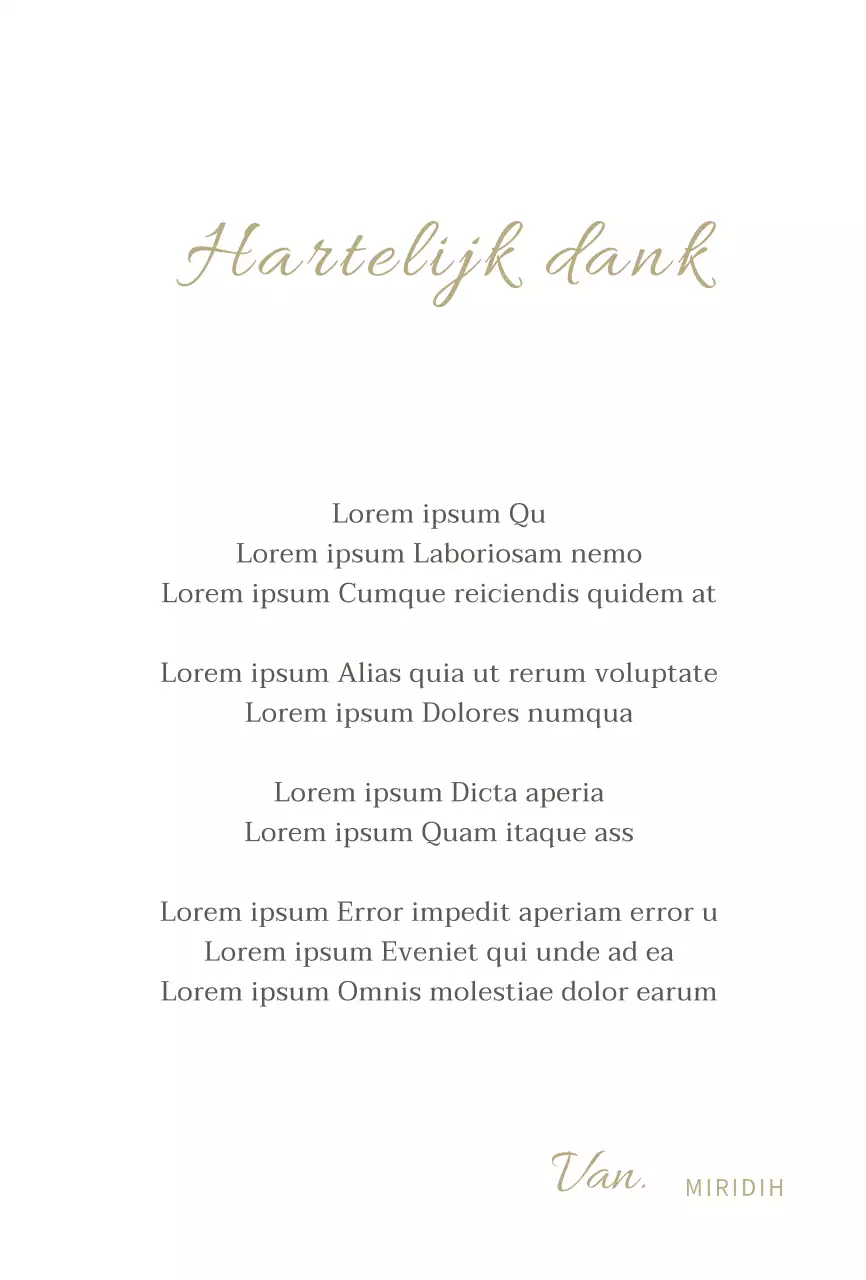 Witte bedankkaart voor eenvoudige aankoop