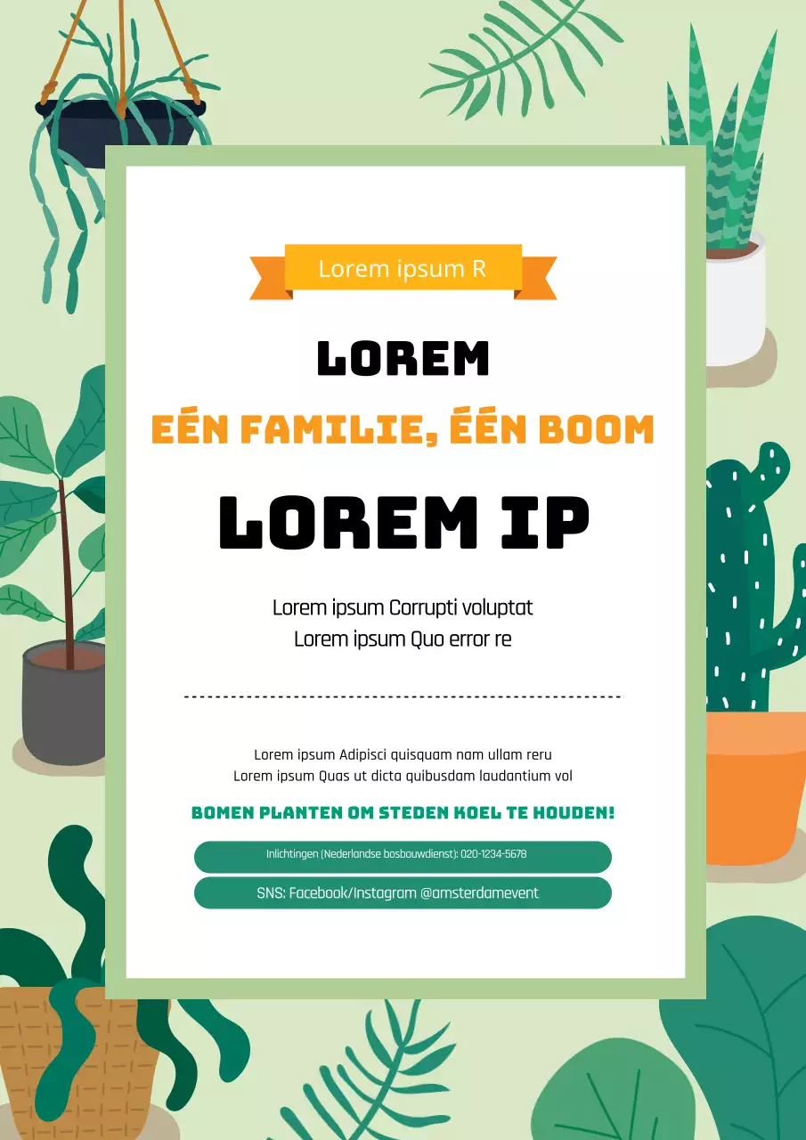 Groene Illustratie Schattige Arbor Day Promotie