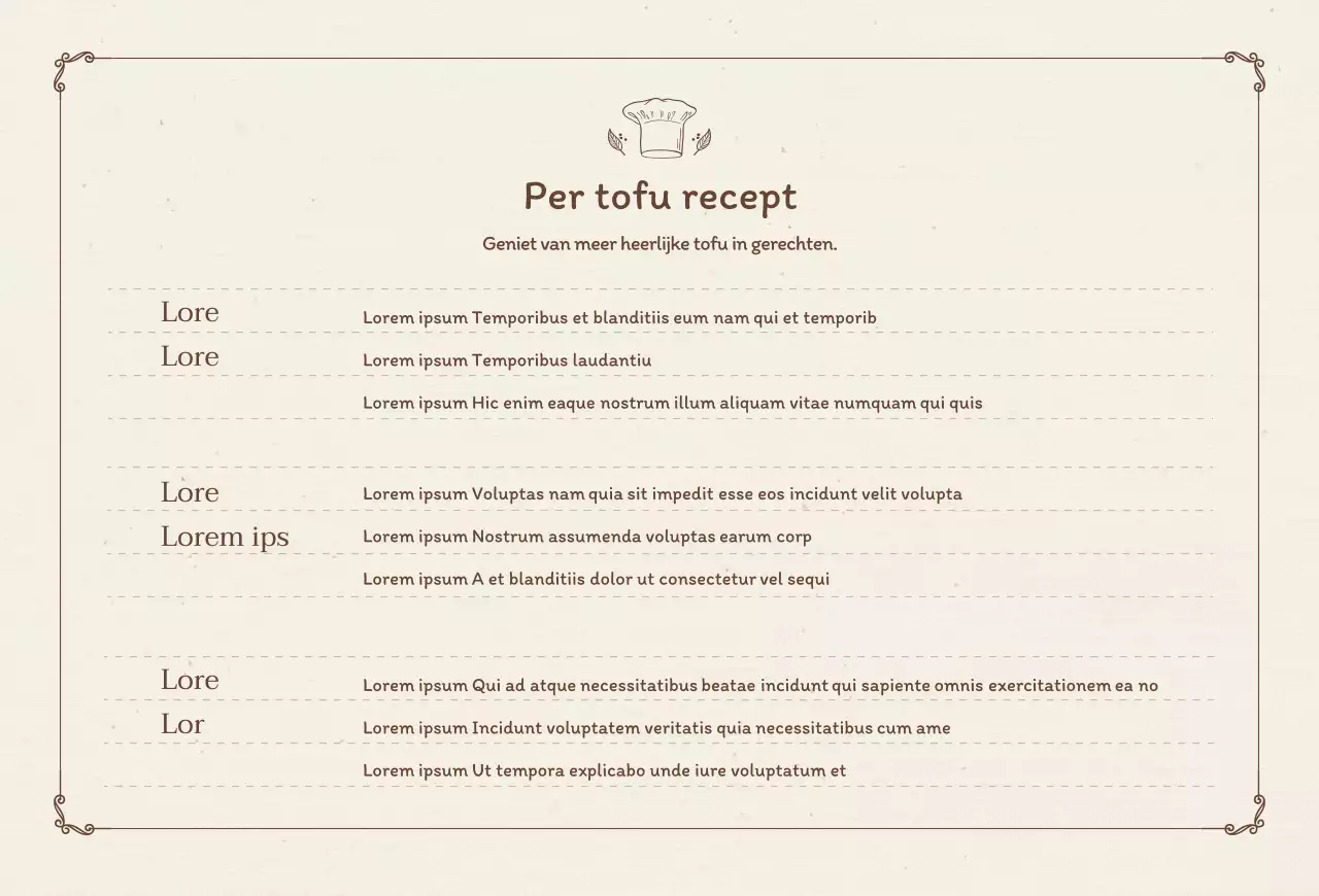 Omschrijf je tofu-merk op een kalmerende manier