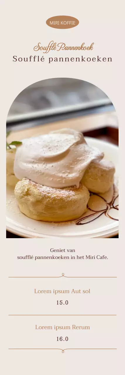 Cafe menuprijzen met sentimentele kaders en kalligrafie