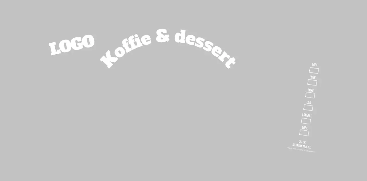 Strakke stijl logo in grijs en wit voor een café