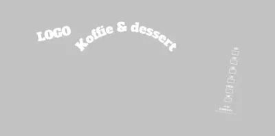 Strakke stijl logo in grijs en wit voor een café