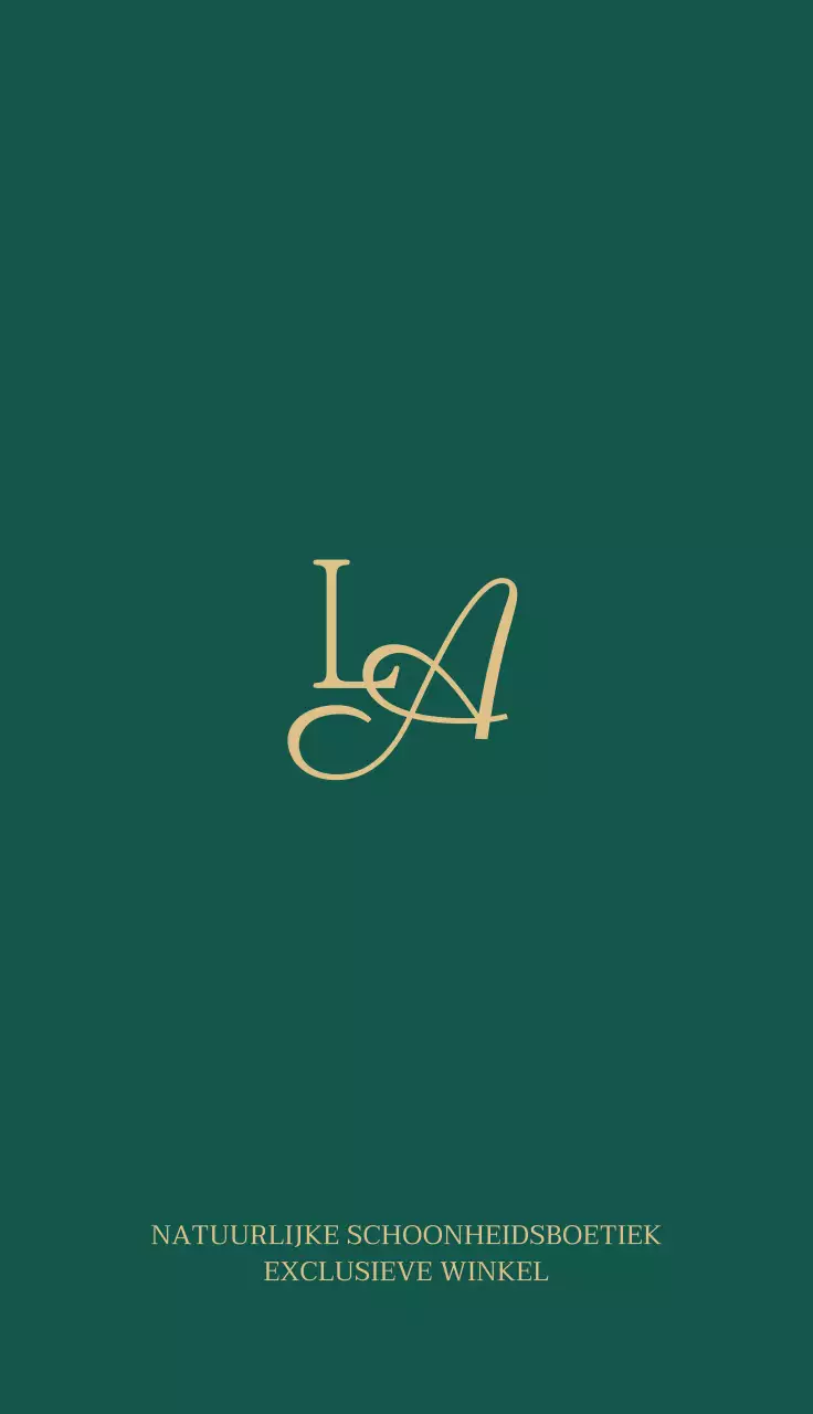 Klassiek, stijlvol visitekaartje met een donkergroene achtergrond met een gouden alfabetlogo