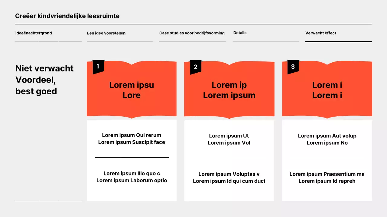 Simpel oranje en grijs idee om bibliotheek nieuw leven in te blazen