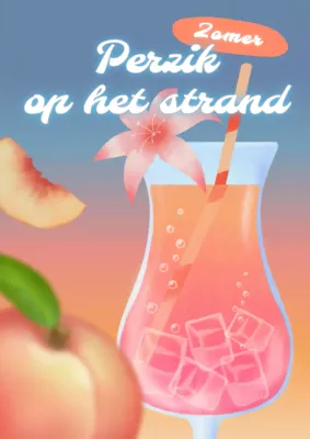Drankpromotie met een kleurrijke perzikcocktail op een achtergrond met kleurverloop