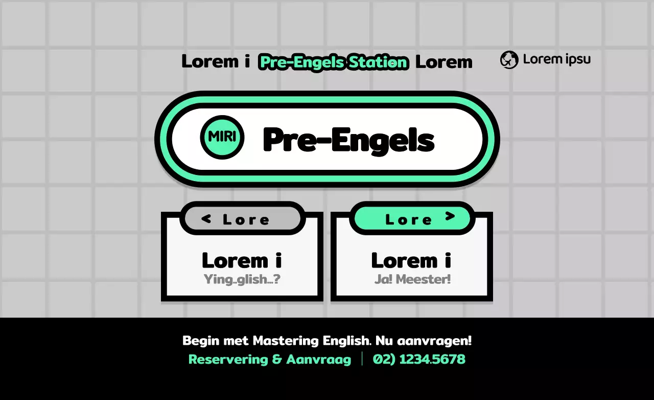 Schattig limoengroen en zwart metrobewegwijzeringsconcept om Engelse taalscholen te promoten en informeren