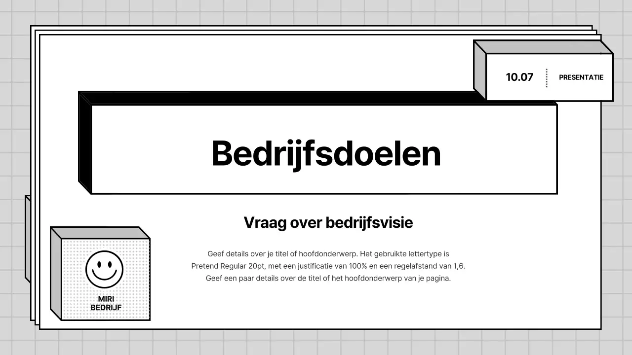 Een grijs, geometrisch bedrijfsprofiel voor een bedrijf PT