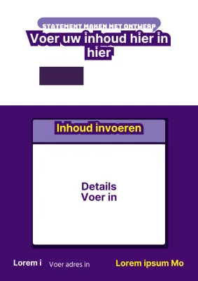 Winkel flyer met paarse en gele verdelers