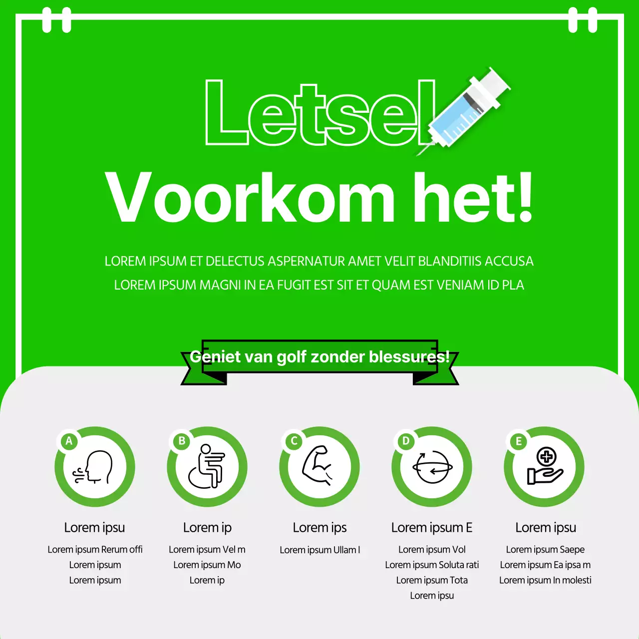 Golfblessures bij Green en Grey CardNews