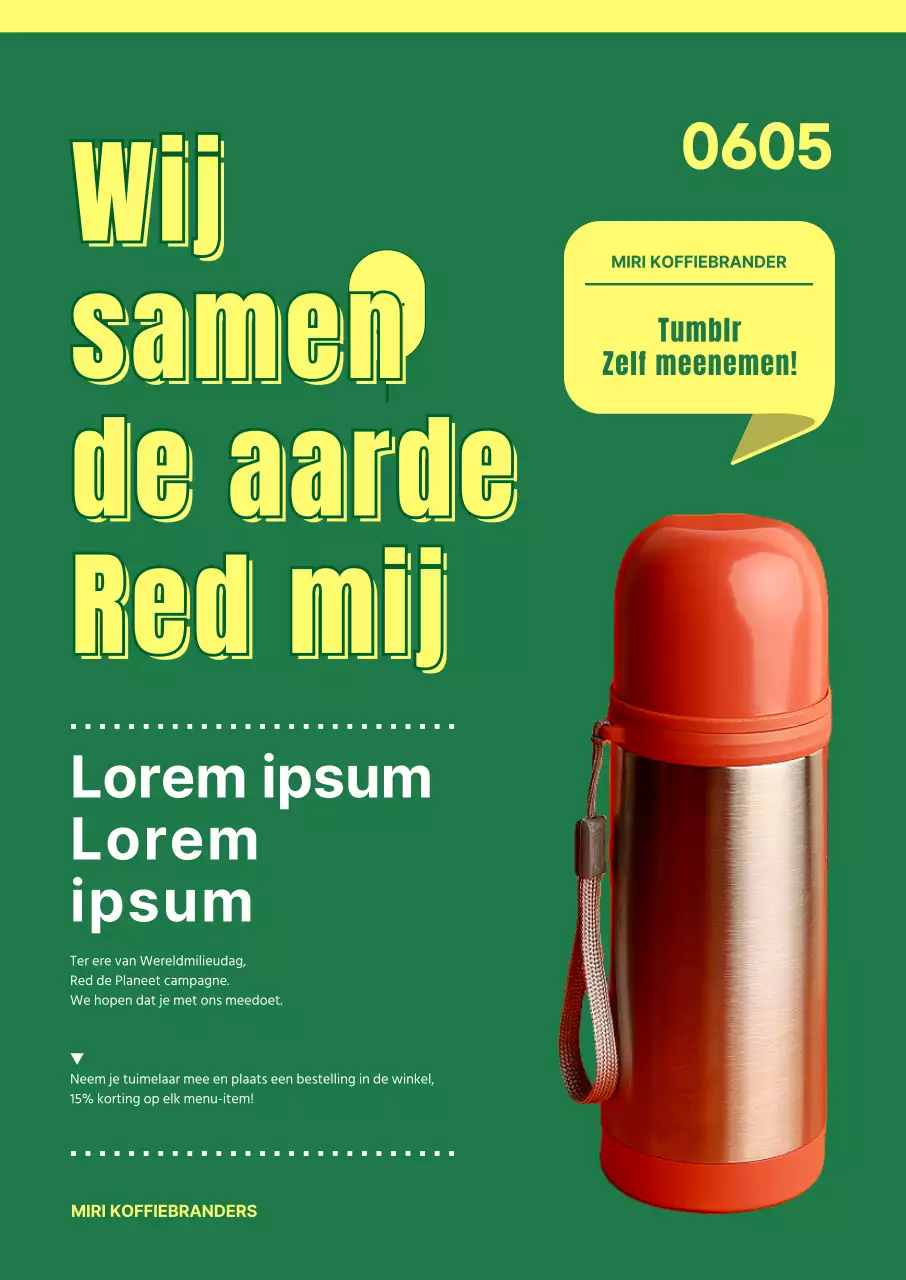 Tumblr evenement voor Wereldmilieudag met een groene achtergrond