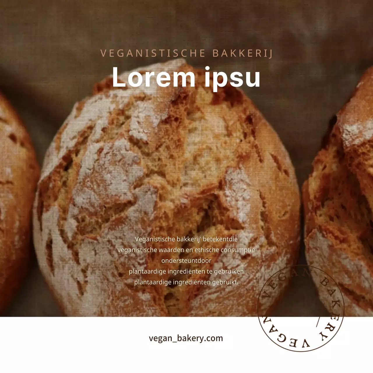 Ansichtkaart van een bruine veganistische bakkerij