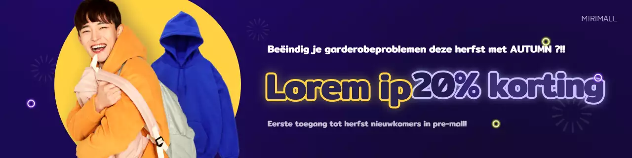 Neon geel en blauw concept kleding promotie