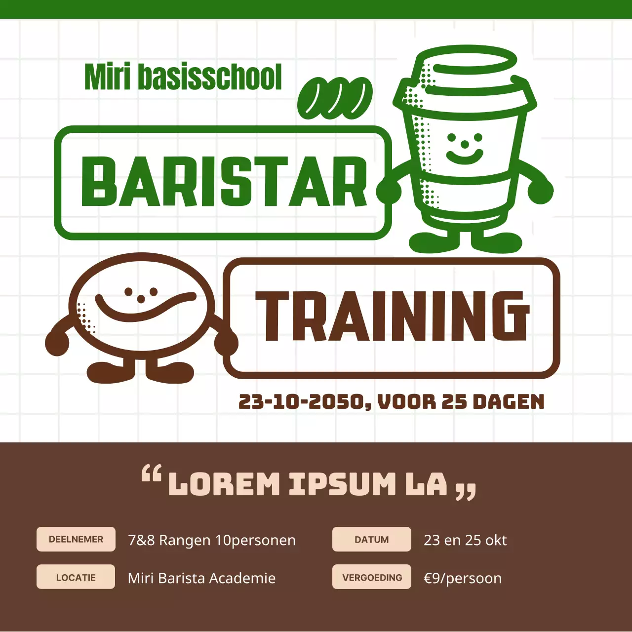 Bruine en Groene Koffie Leuke Barista Carrière Gids