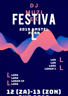 Een keurig muziekfestival in marineblauw en roze