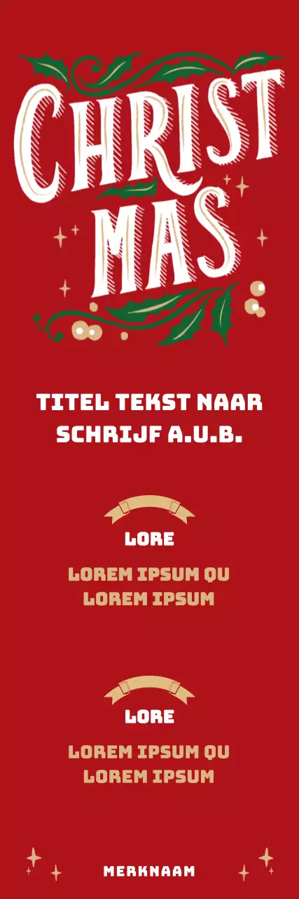 Rood geïllustreerde kerstbanier