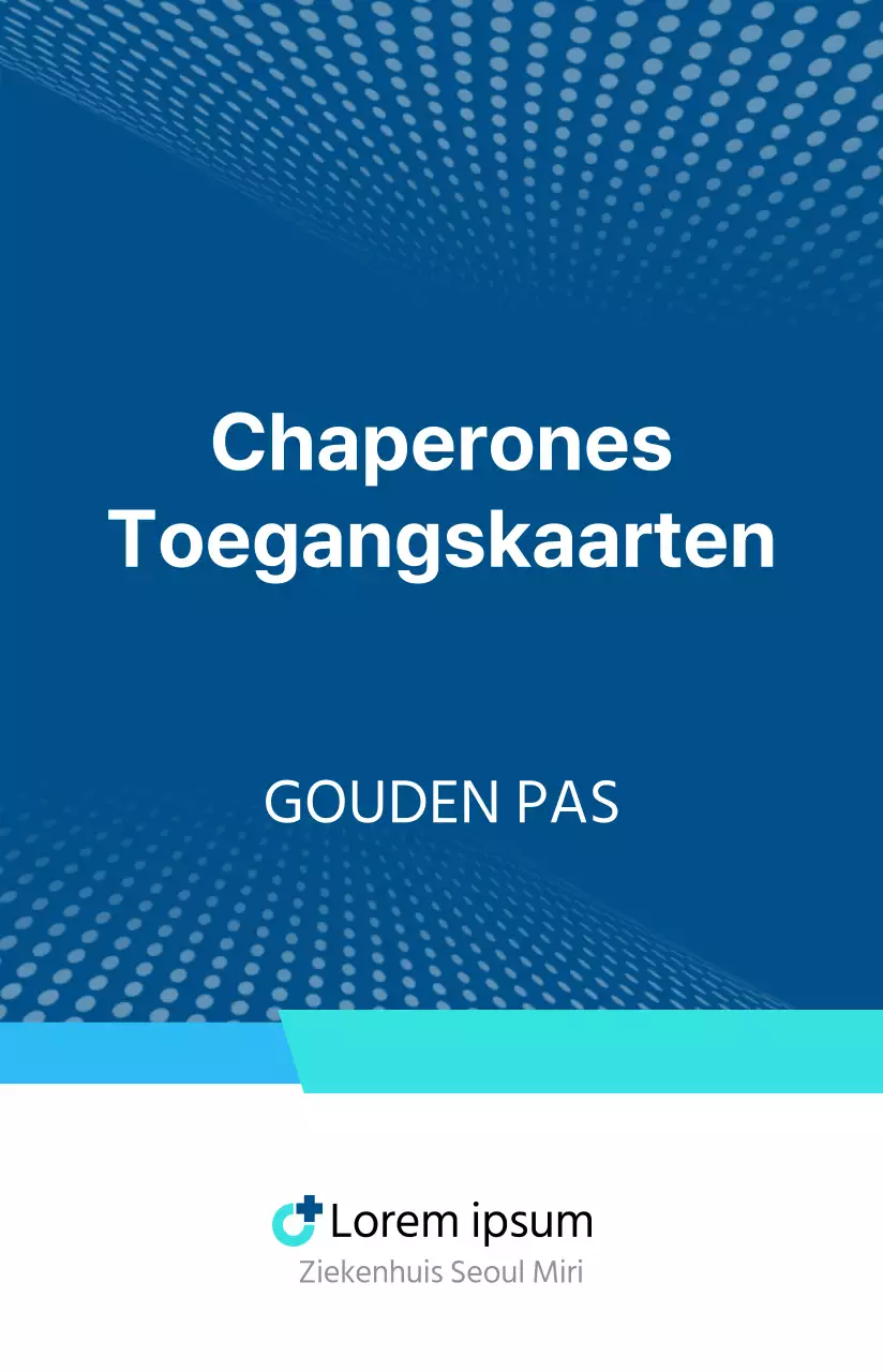 Toegangspasjes met een marineblauw en lichtblauw patroon