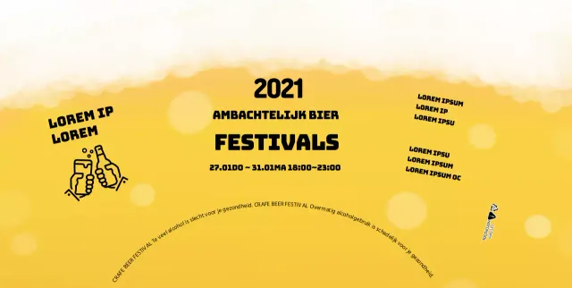 Geel schuim illustratie ambachtelijk bierfestival