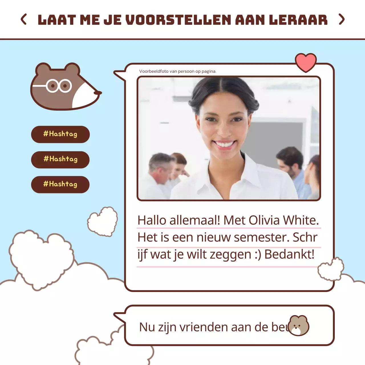 Eerste contactproject met een pastel messenger concept