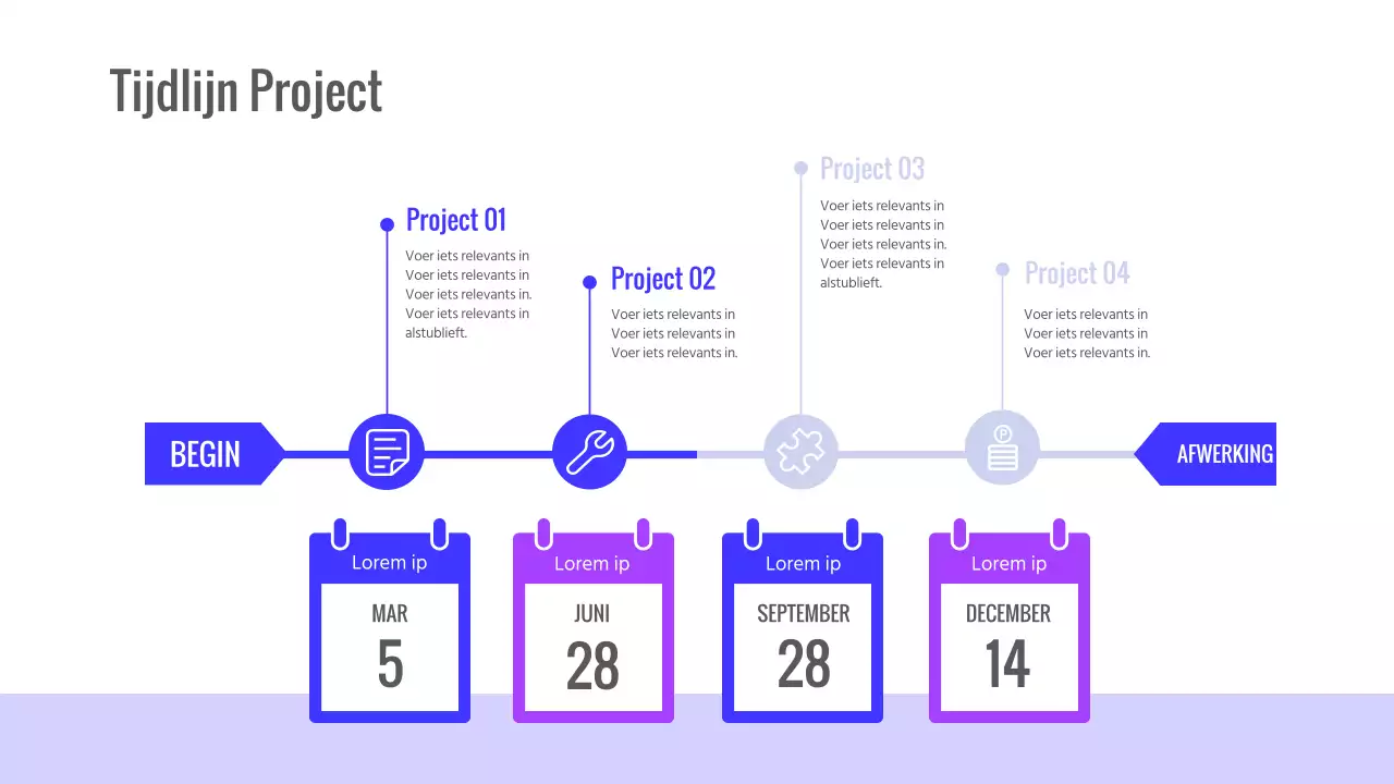 Blauw Paarse Tijdlijn Project Infographic Project van Tijdlijn Zakelijk