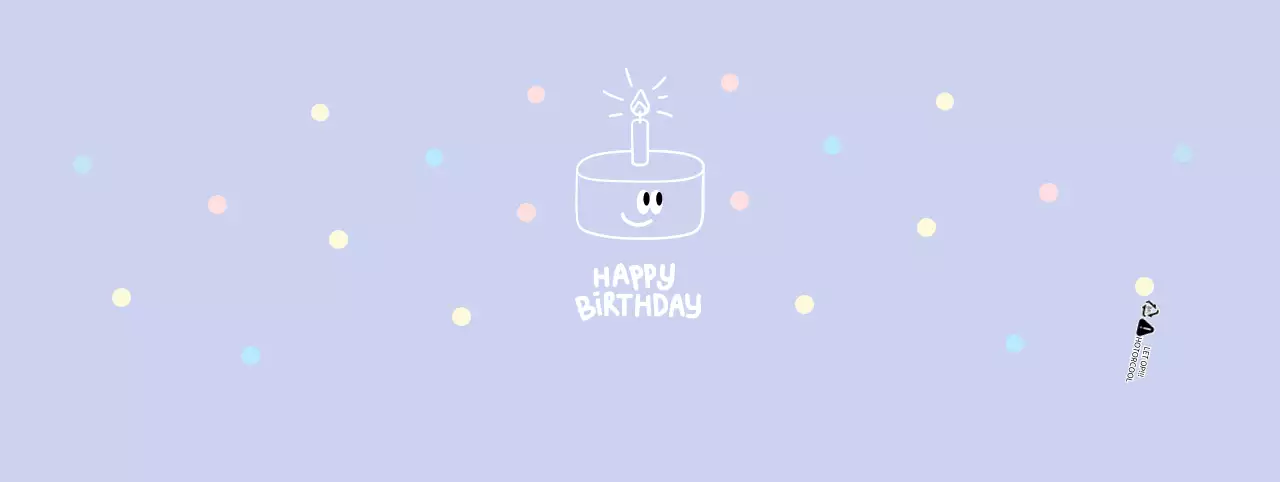 Pastel paarse leuke verjaardagsfeest bekerhouder