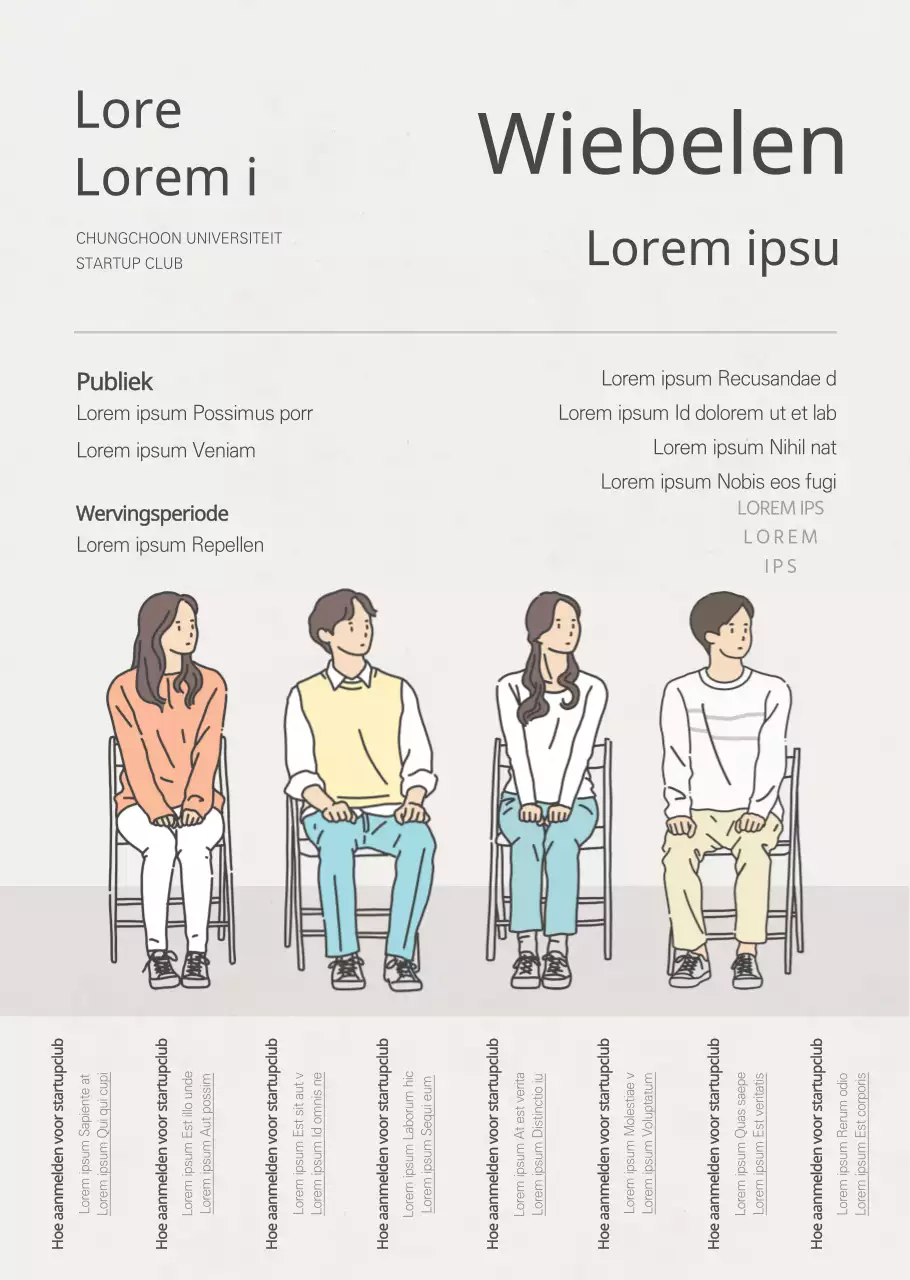 Eenvoudige, strakke illustratiestijl in donkergrijs voor aankondigingen en promoties van ondernemerschapsclubs