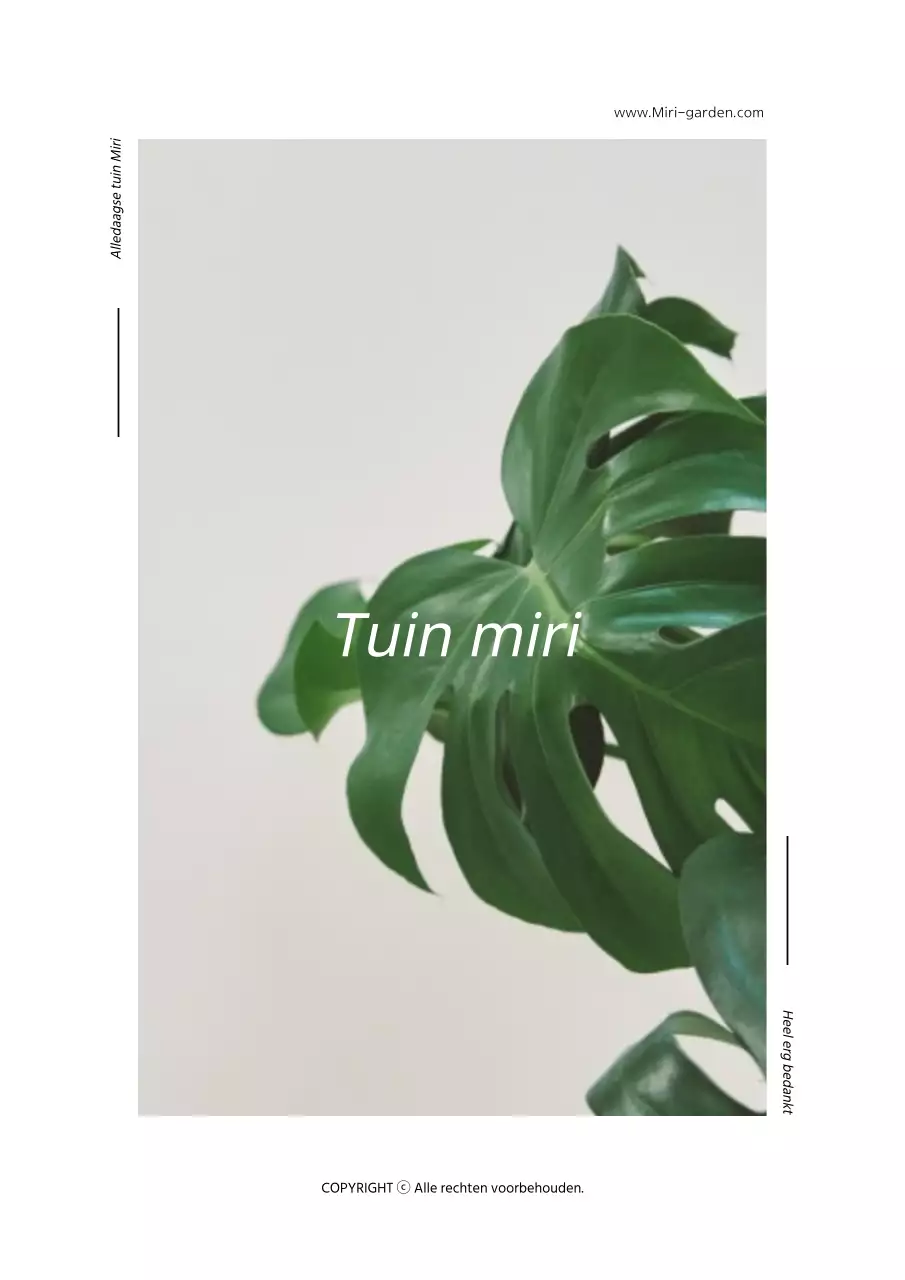 Eenvoudig tuinhandboekontwerp in wit en groen