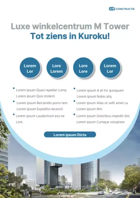 Schone vermelding verkoopverhaal met blauwe vermelding landschapsfoto's