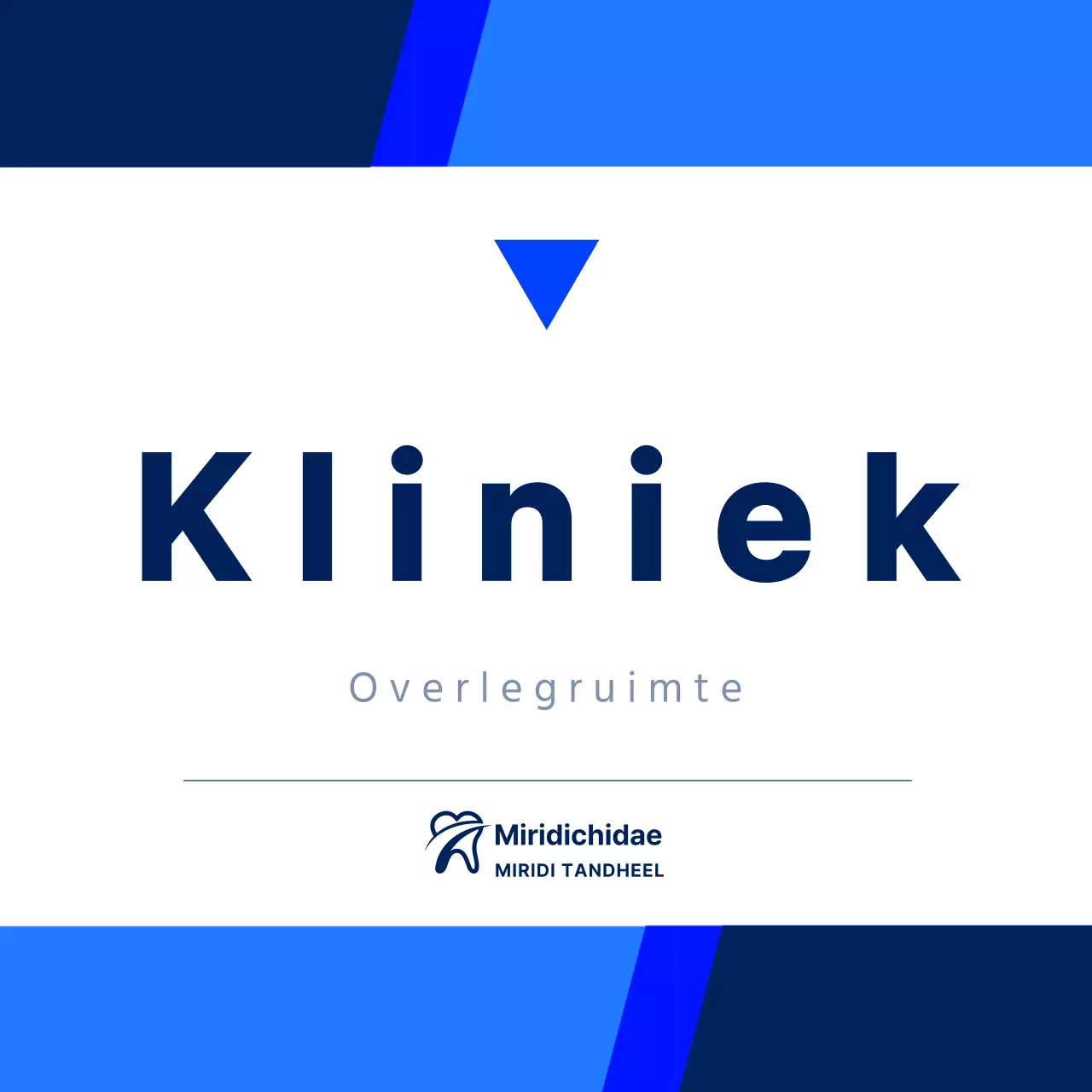 Strakke, eenvoudige stijl kliniek bewegwijzering in zwart en marineblauw