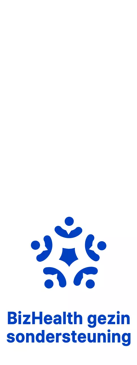 Blauw met zwarte, strakke logostijl voor het informeren en promoten van informatie van het centrum voor gezinsondersteuning