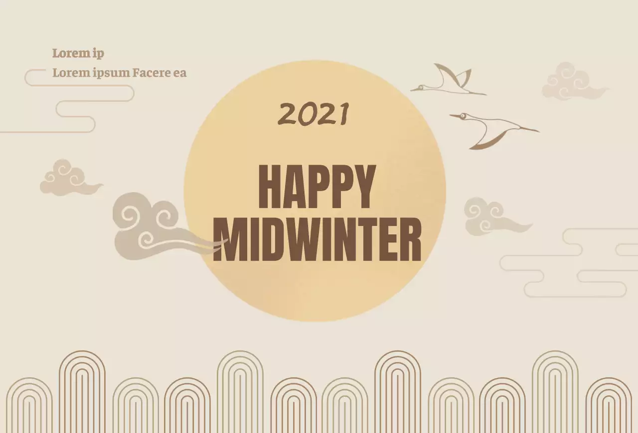 Een beige herfstige ansichtkaart