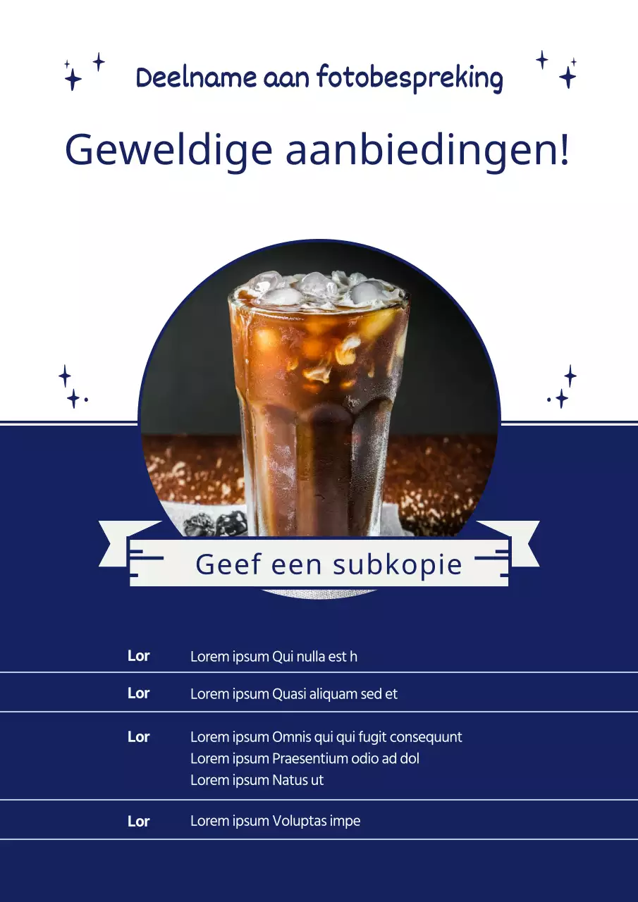 Clean cold brew koffie in wit en marineblauw