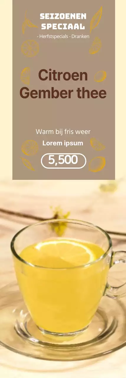 Promoot het seizoensmenu van je café met een strakke, gele foto