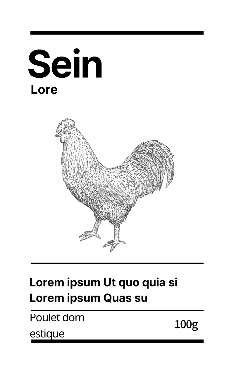 Étiquettes alimentaires blanches illustrées et propres