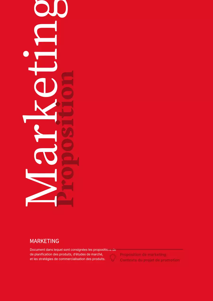 Une proposition de marketing simple, rouge et typographique