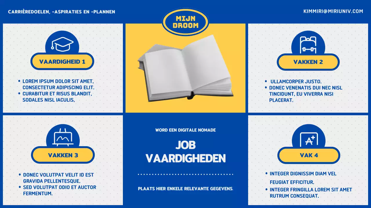 Blauw en geel college carrièreplan