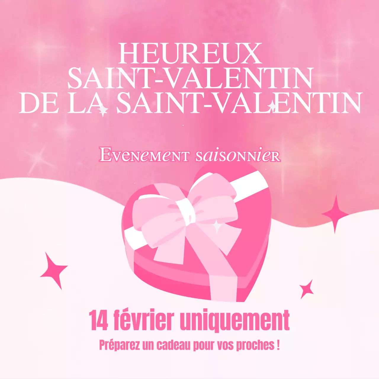 Événements saisonniers Kitschy White Day sur fond rose et blanc