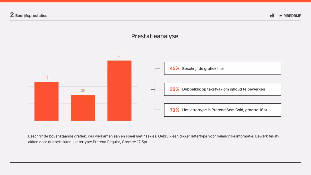Presentaties van zakelijke rapporten in oranje en grijs