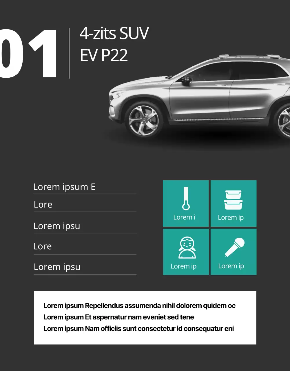 Autoverhuur met een luxueus blauw brochureconcept