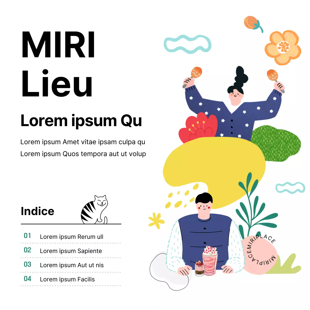 Illustrations simples et mignonnes en blanc et noir Expositions Spectacles Complexes Installations Information Guide du brouillard