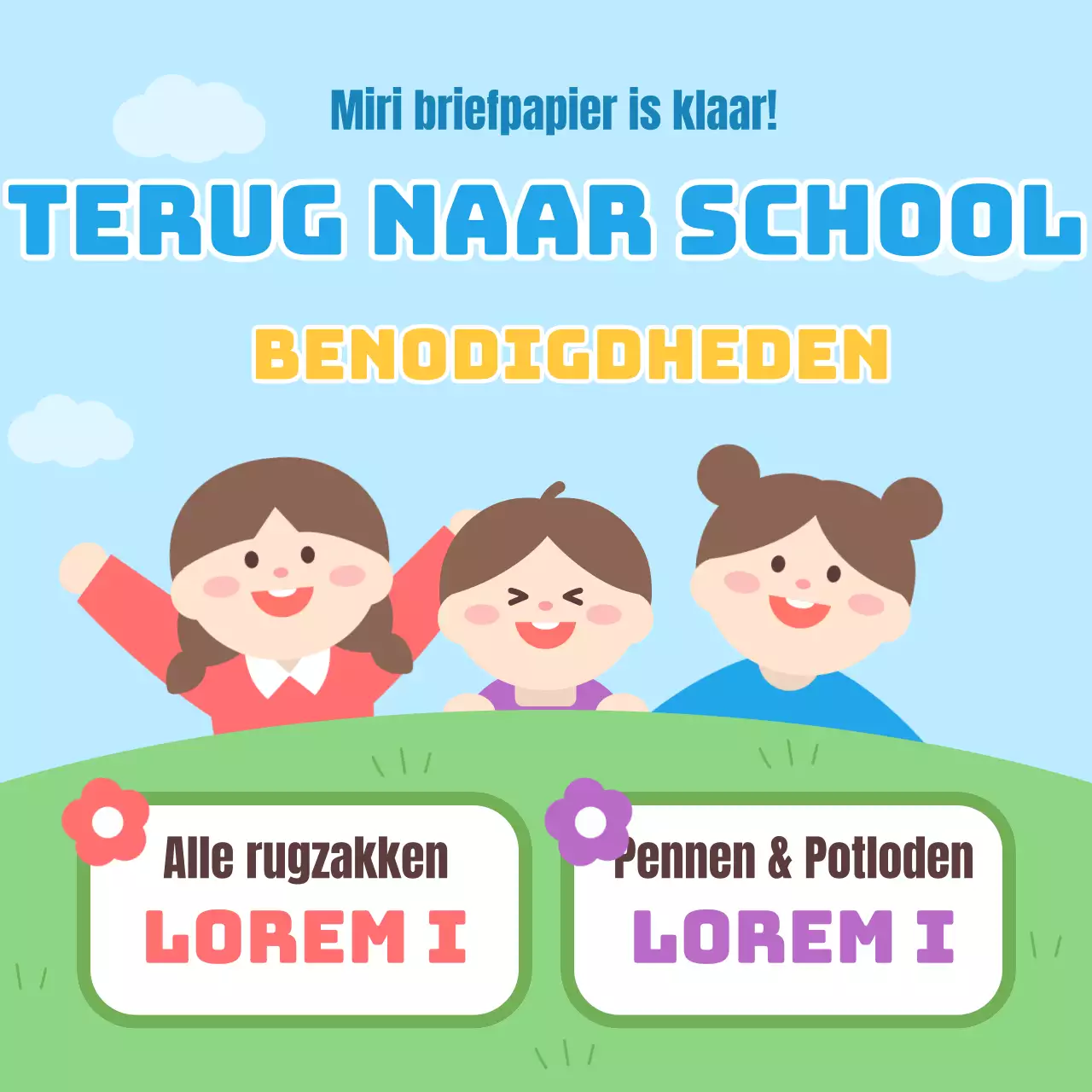 Terug-naar-school verkoop aankondiging met lichtgroene achtergrond