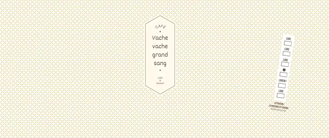 Motifs simples en jaune clair et marron pour un concept de café