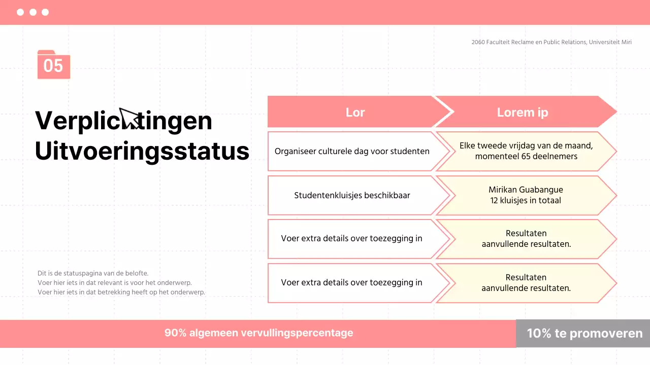 Aankondiging van de plenaire eindejaarsvergadering in een eenvoudige stijl van beige en roze