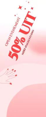 Promoot je nagelsalon met een schattige roze achtergrond