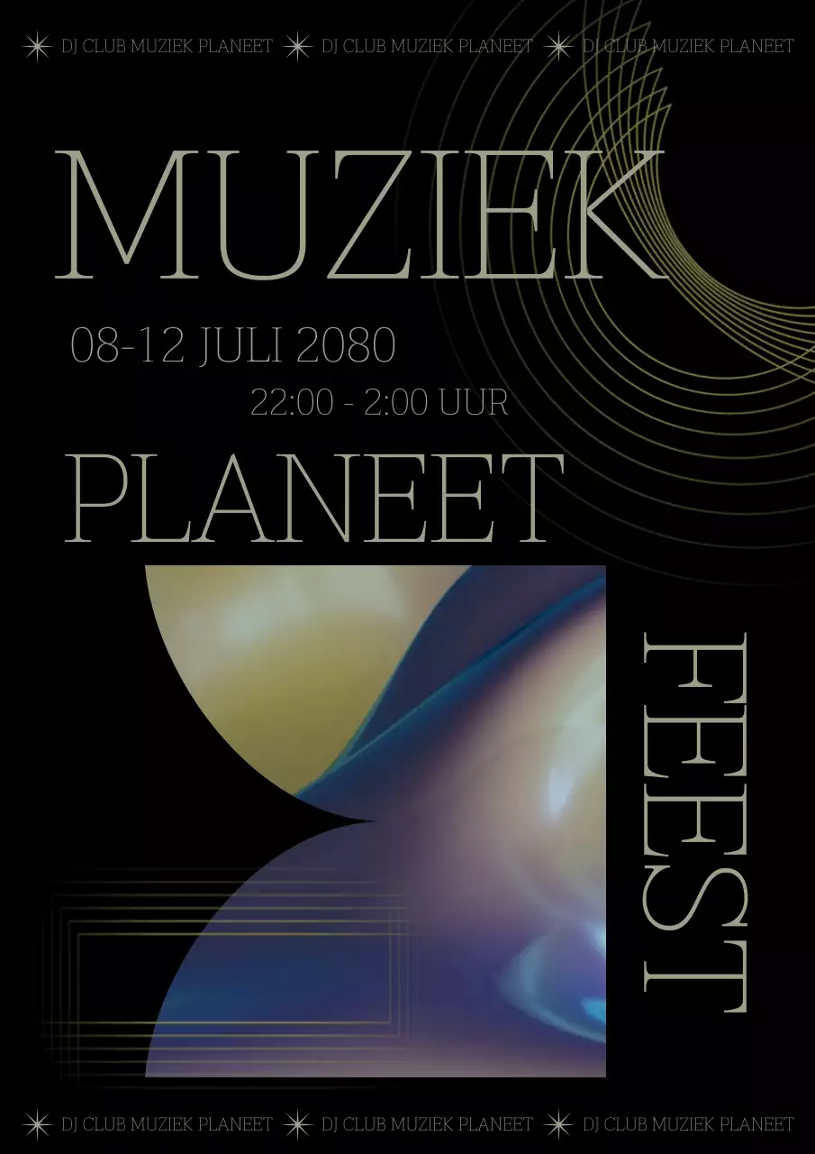 Promoot een feest met zwarte geometrische lijnen