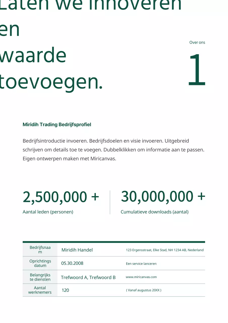 Eenvoudig, groen, typografisch zakelijk voorstel